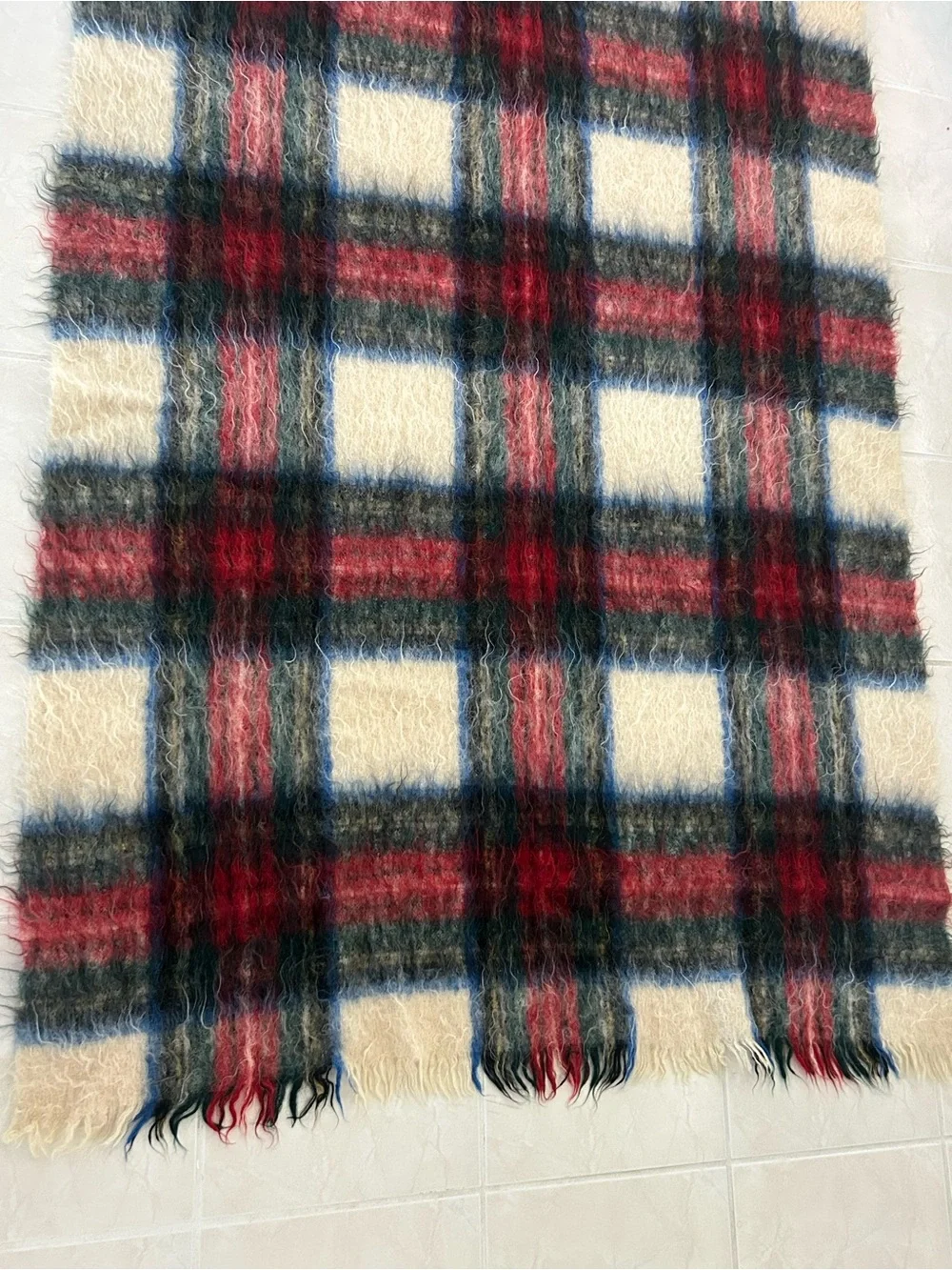 Vintage Andrew Stewart Scotland 70% Mohair Wool Dress Stewart Tartan Blanket